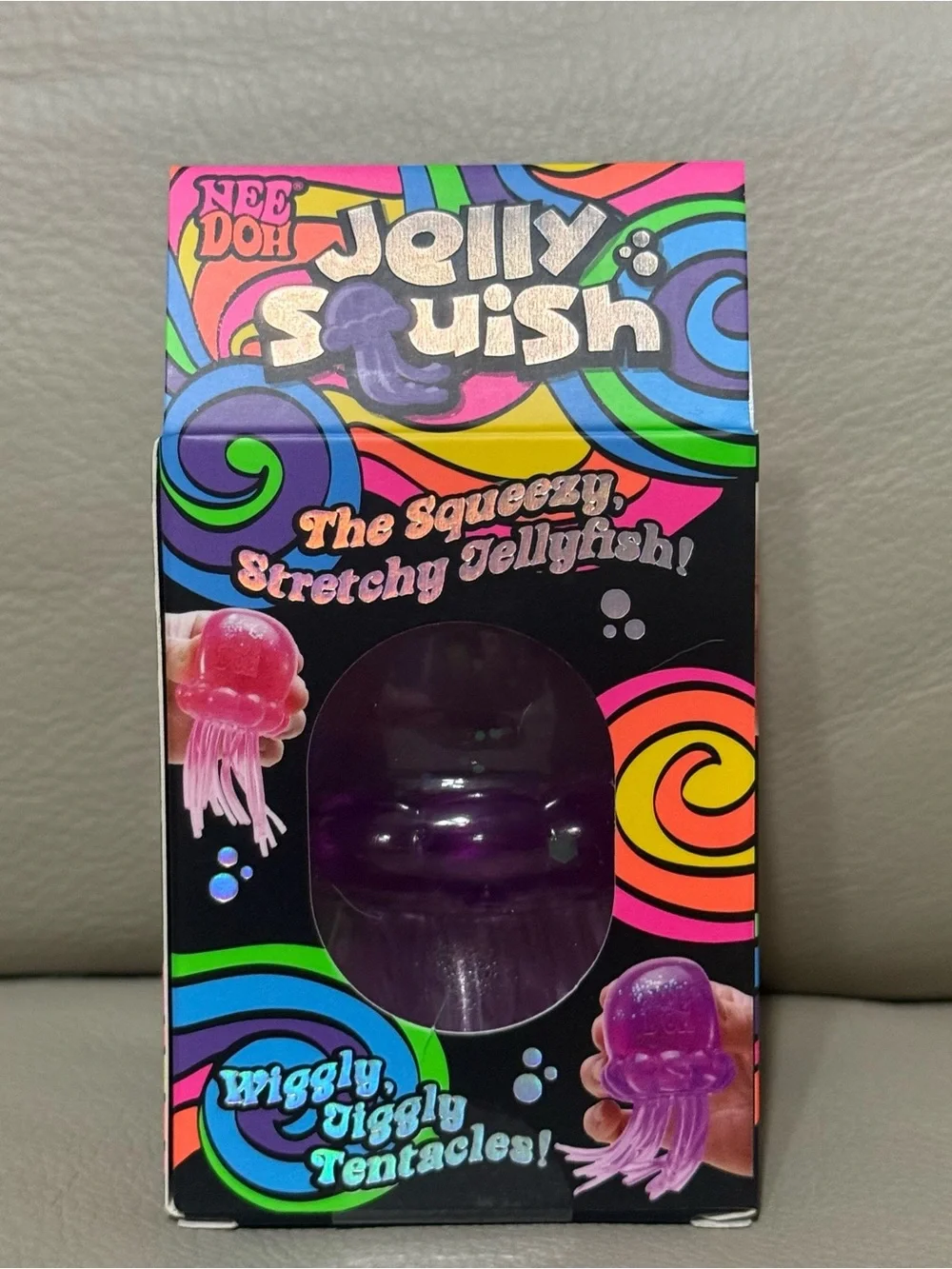 NEW Schylling NeeDoh Jelly Squish Jelly Fish Squishy Purple Super Solid Squish